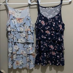 Ruffle nursing tank tops